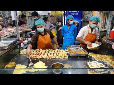 Special Egg Burger of Pakistan | Double Anda Bun Kabab in Triple Layer at Street Food of Pakistan