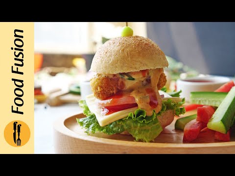 Mini Chicken Nugget Burger with Burger Sauce Recipe By Food Fusion (Ramazan Special)