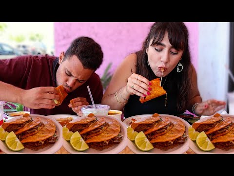 BIRRIA TACOS MUKBANG + DON JULIO TEQUILA ICE CREAM | Yesenia's Mexican Food - San Diego, California