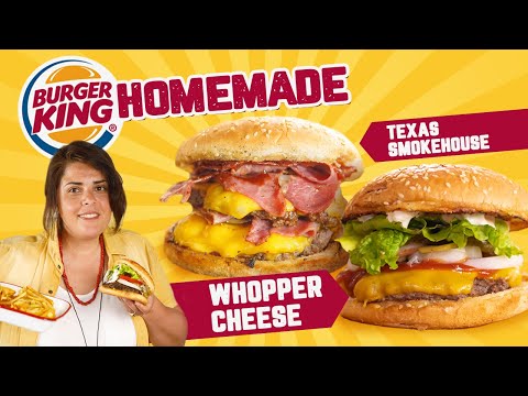 Burger King CHALLENGE! Make your Whooper at Home! BONUS Texas Smokehouse Burger 🍔