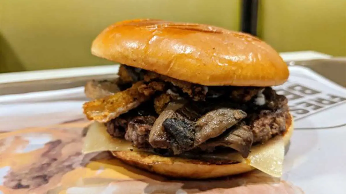 mushroom swiss burger fast food